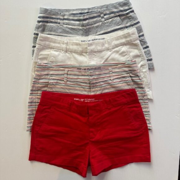 GAP 4 Pair! KHAKIS BY GAP Girlfriend 3 Inch Shorts SIZE 6 - Picture 1 of 12